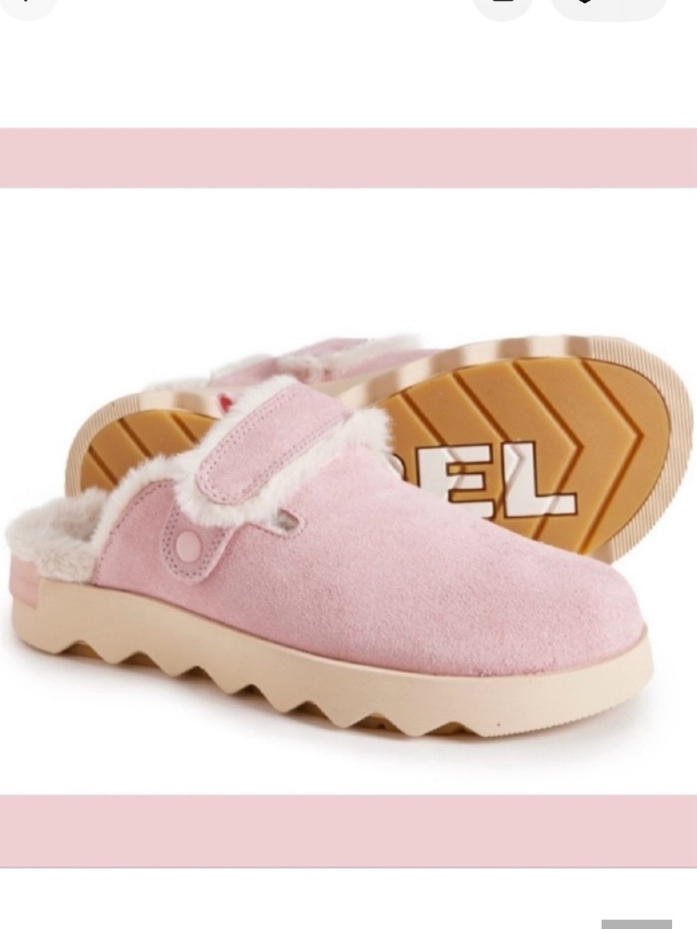 Womens Sorel Viibe Clog Suede Cozy Vintage Pink Slip On Shoes Size 8